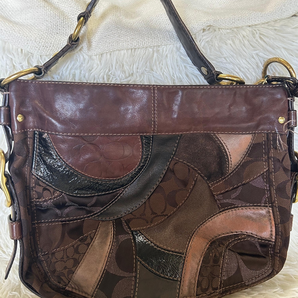 Patchwork Leather Shoulder Bag - Picture 2 of 8